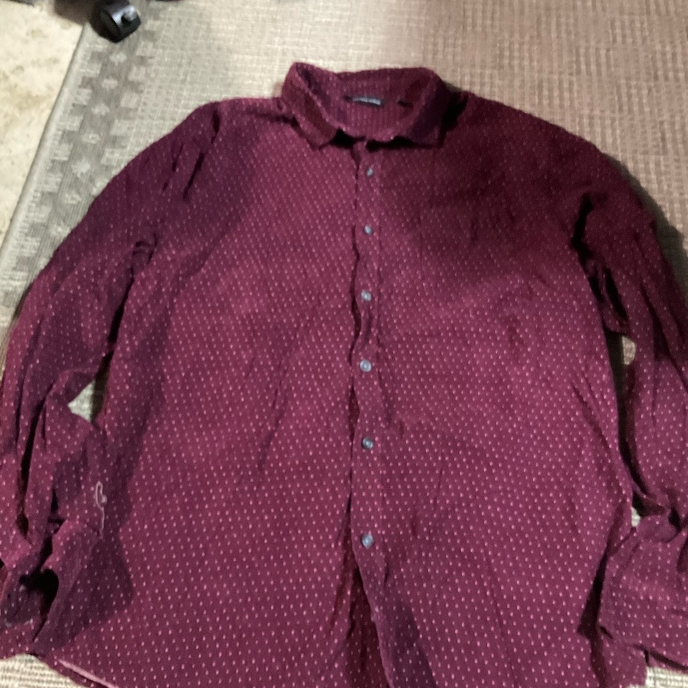 Saks Fifth Avenue Red Casual Button Down Shirt